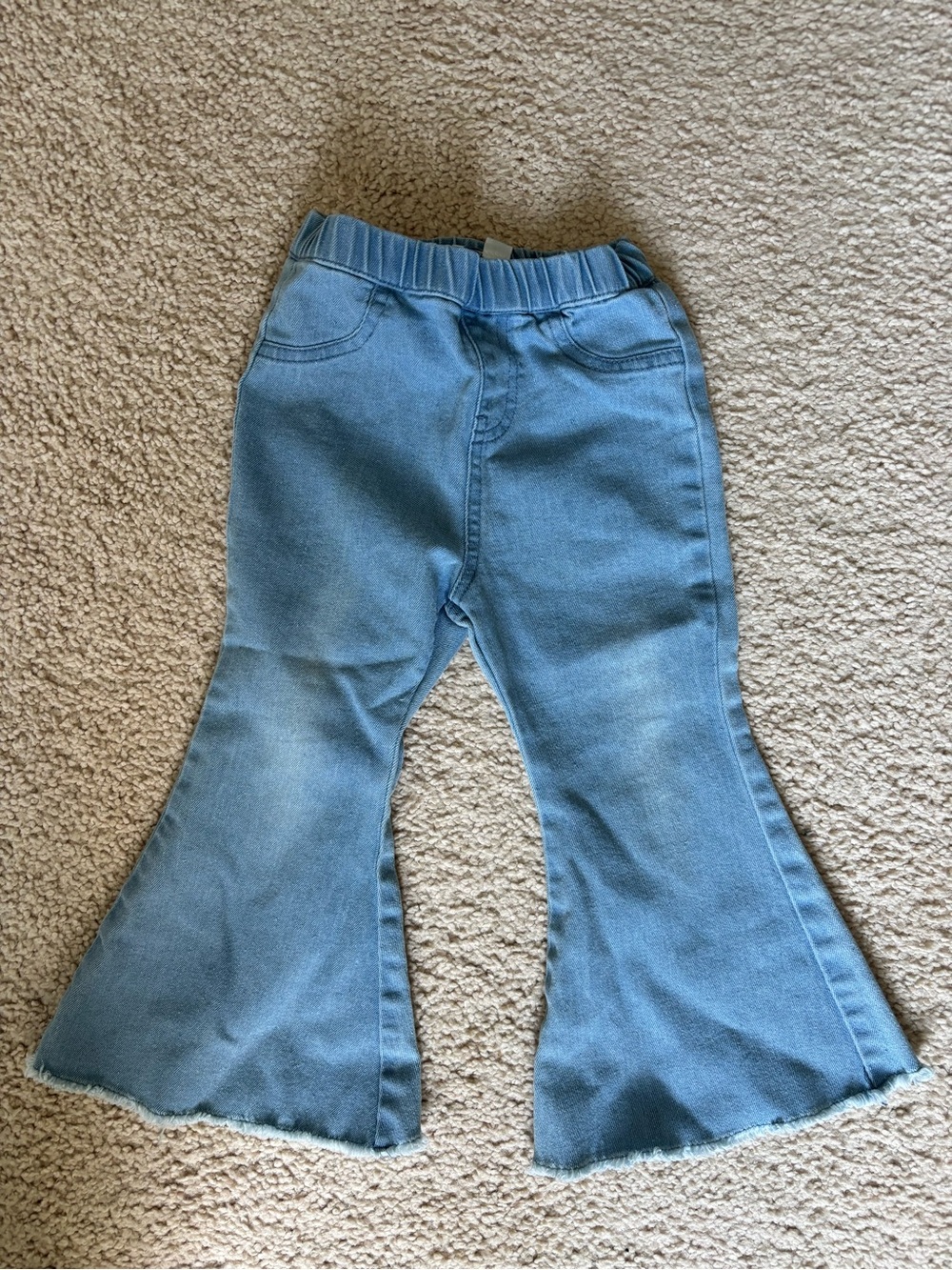 18-24 months baileys blossoms Light Blue Flared Denim Pull-On Jeans- like new!
